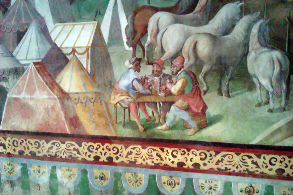 Lukisan pedagang cina memperkenalkan Judi Kartu ke gembala di eropa