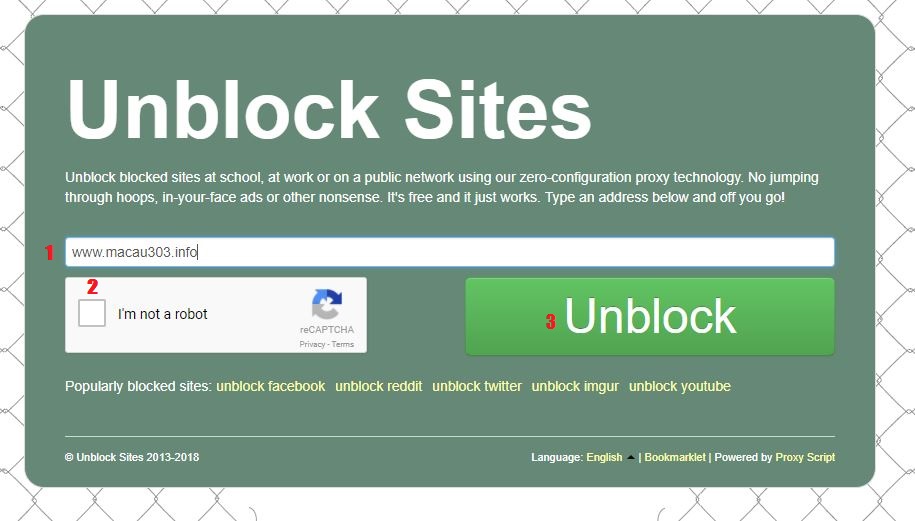 Tampilan Unblocksites 